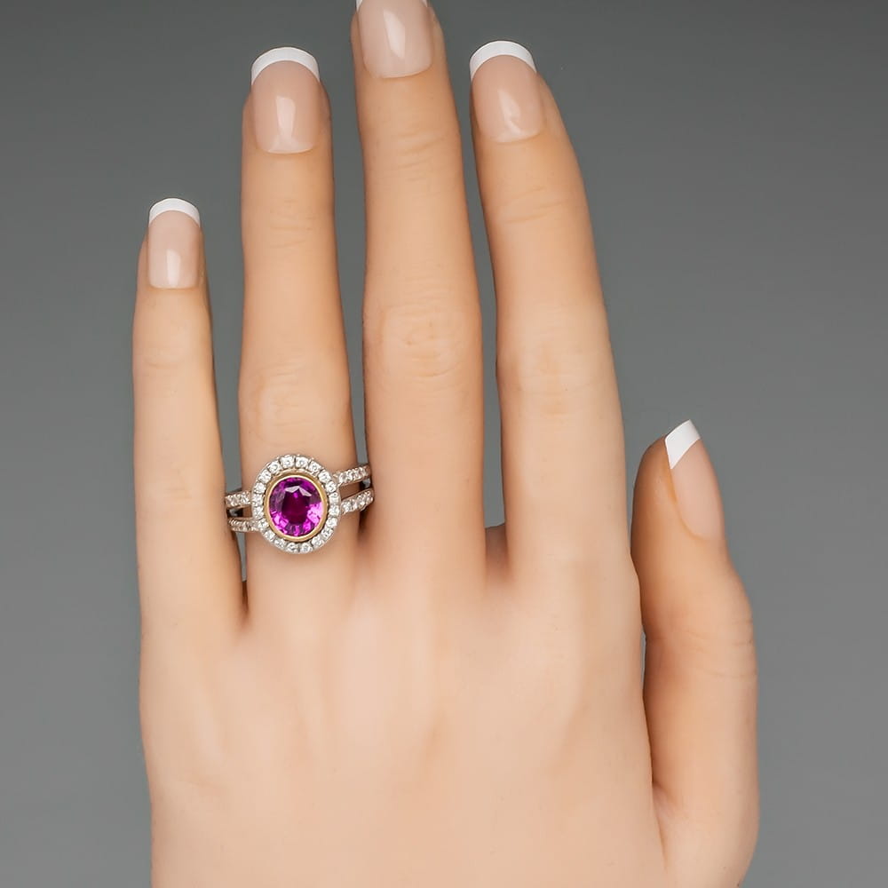 Nhẫn Đá Sapphire hồng