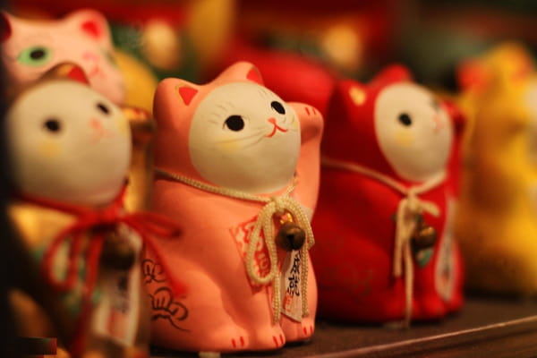 Nên mua chú mèo Maneki Neko màu hồng sẽ giúp các cô nàng độc thân sớm được người khác giới để ý.