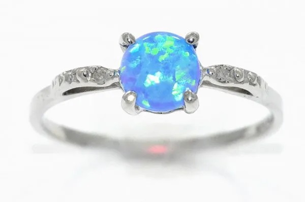Nhẫn đá Opal xanh